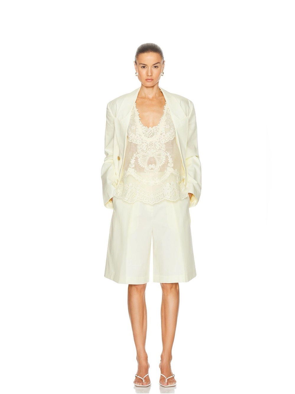ZIMMERMANN Natura Lace Patch Tank in Lemon SZ 1 $750